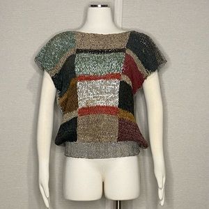 Vintage 80s Turkish woven leather top